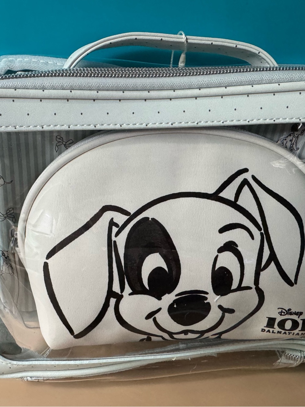 Disney 101 Dalmatians White Paw Print Dog Travel Pouch x 2 Cosmetic bags